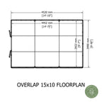 Shire Apex Dip Treated Overlap Garden Shed 15x10 Double Door With Windows Floorplan