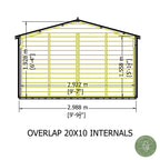 Shire Apex Dip Treated Overlap Garden Shed 20x10