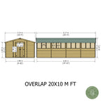 Shire Apex Dip Treated Overlap Garden Shed 20x10