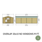 Shire Apex Dip Treated Overlap Garden Shed 20x10