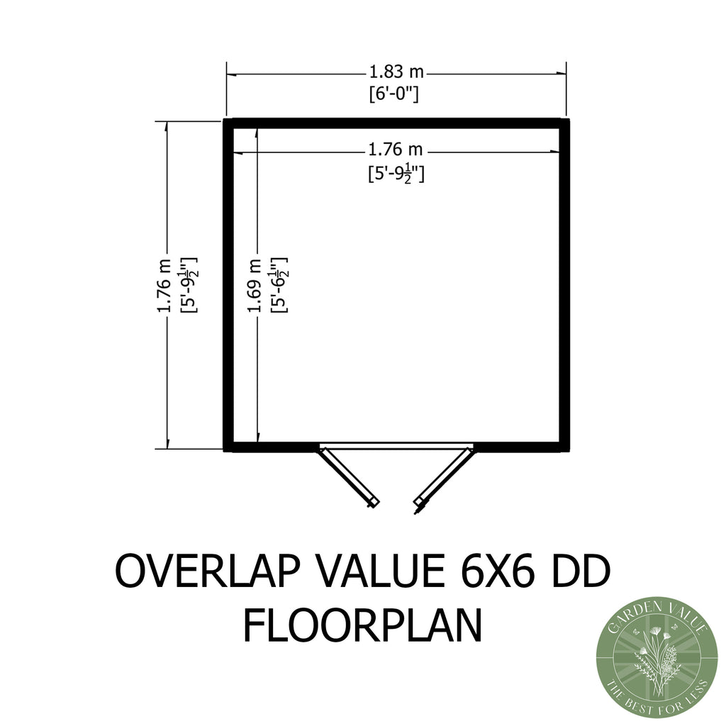 Shire Apex Dip Treated Overlap Garden Shed 6x6