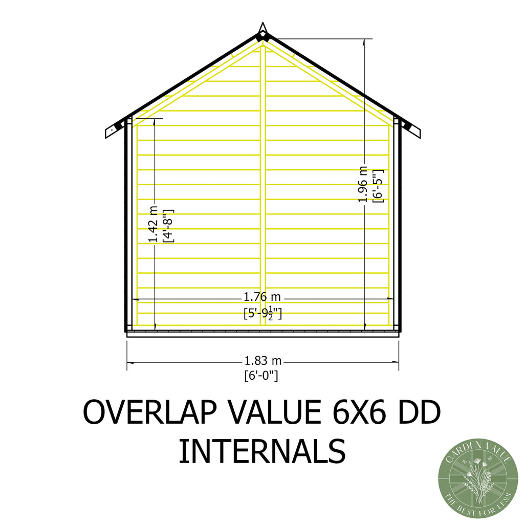 Shire Apex Dip Treated Overlap Garden Shed 6x6