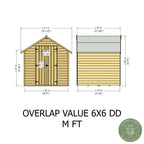 Shire Apex Dip Treated Overlap Garden Shed 6x6