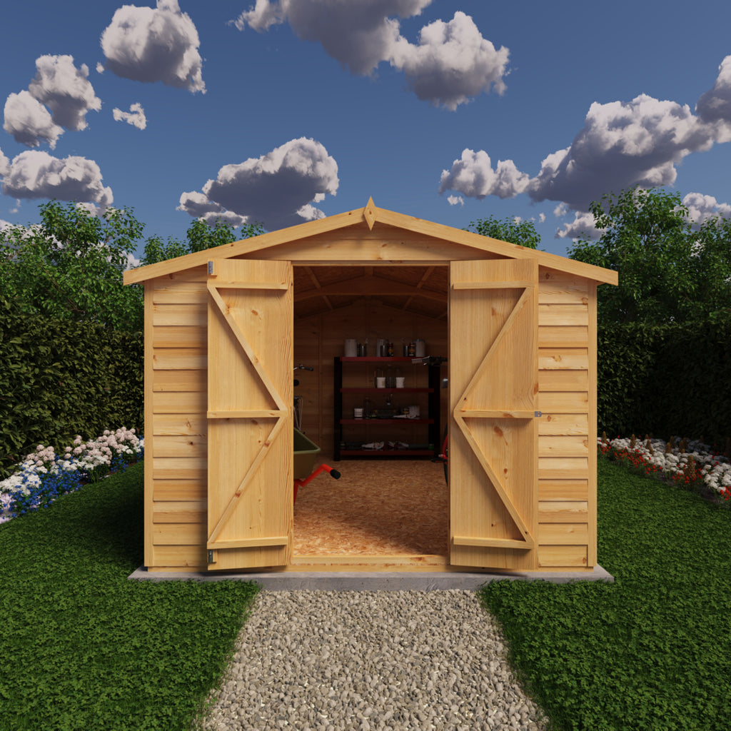 Shire Apex Dip Treated Overlap Garden Shed 12x8