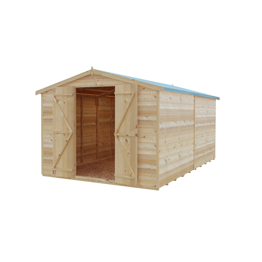 Shire Apex Dip Treated Overlap Garden Shed 12x8