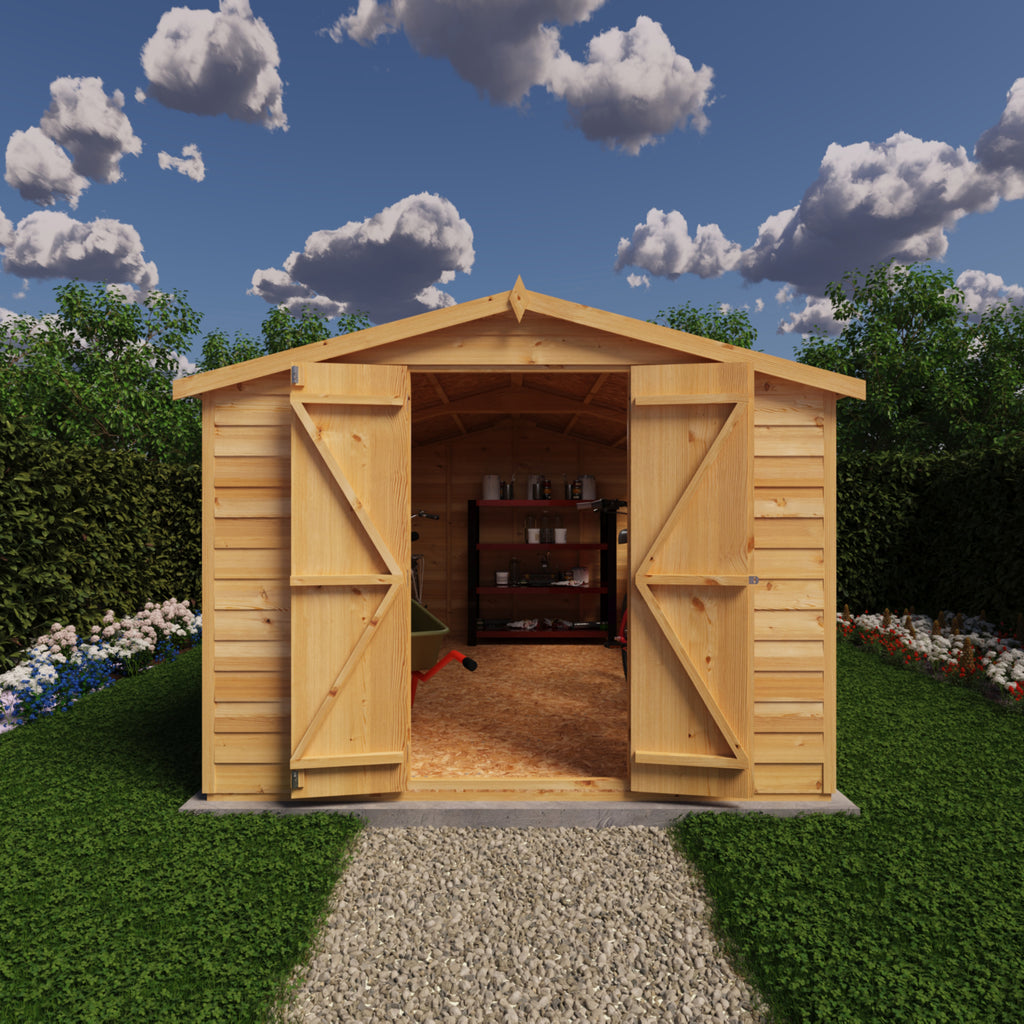 Shire Apex Dip Treated Overlap Garden Shed 12x8