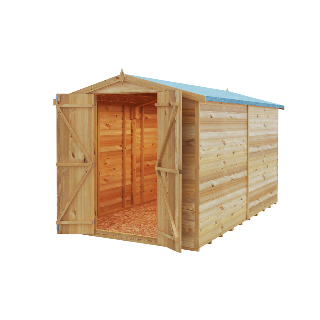 Shire Apex Dip Treated Overlap Garden Shed 10x6
