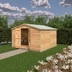Shire Apex Dip Treated Overlap Garden Shed 10x10 Double Door Without Windows