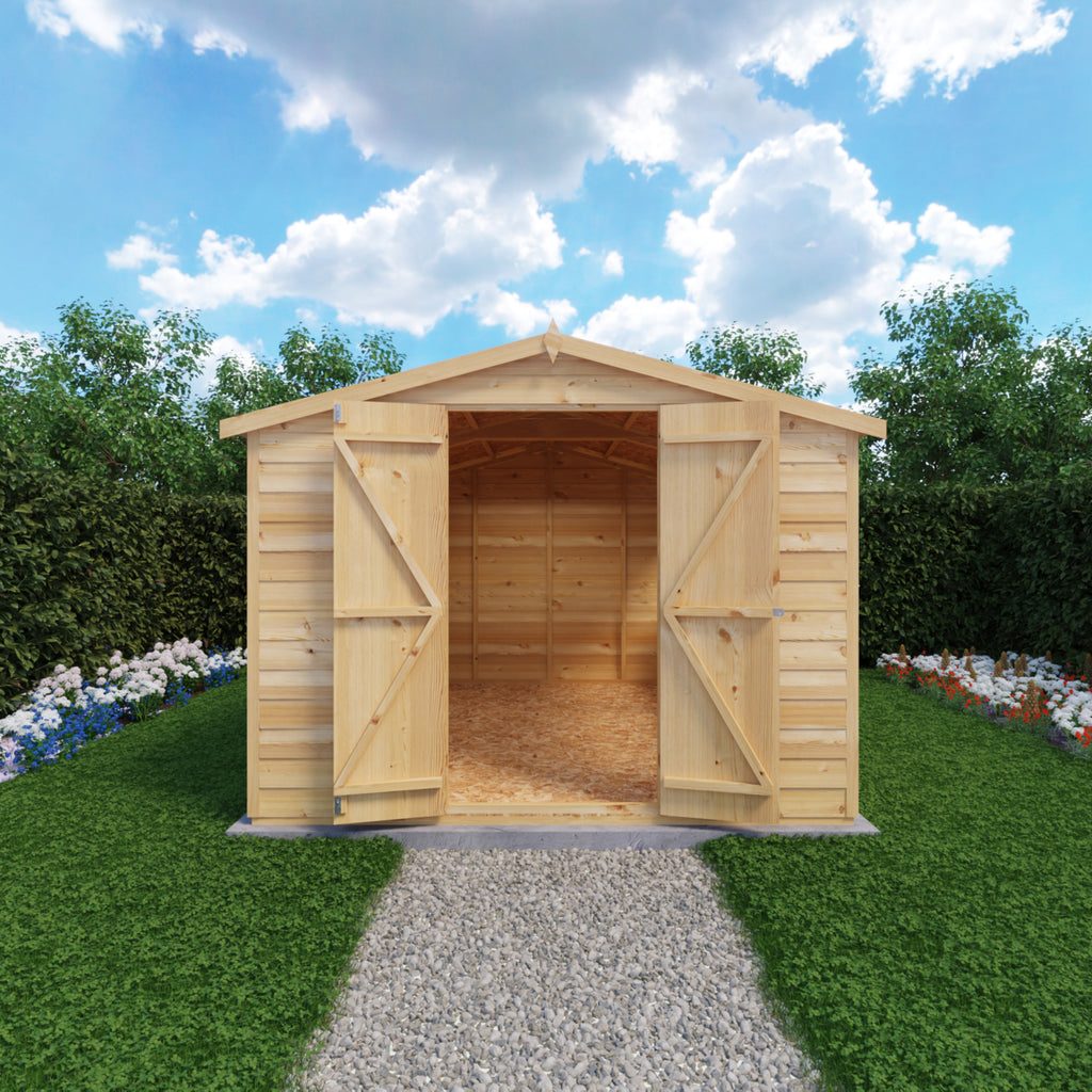 Shire Apex Dip Treated Overlap Garden Shed 10x8