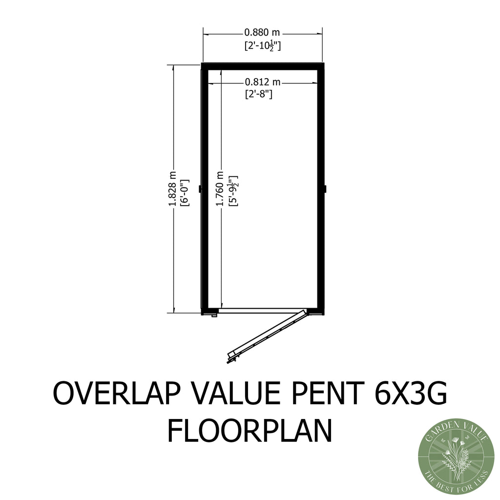 Shire Pent Dip Treated Overlap Value Garden Shed 6x3