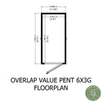 Shire Pent Dip Treated Overlap Value Garden Shed 6x3