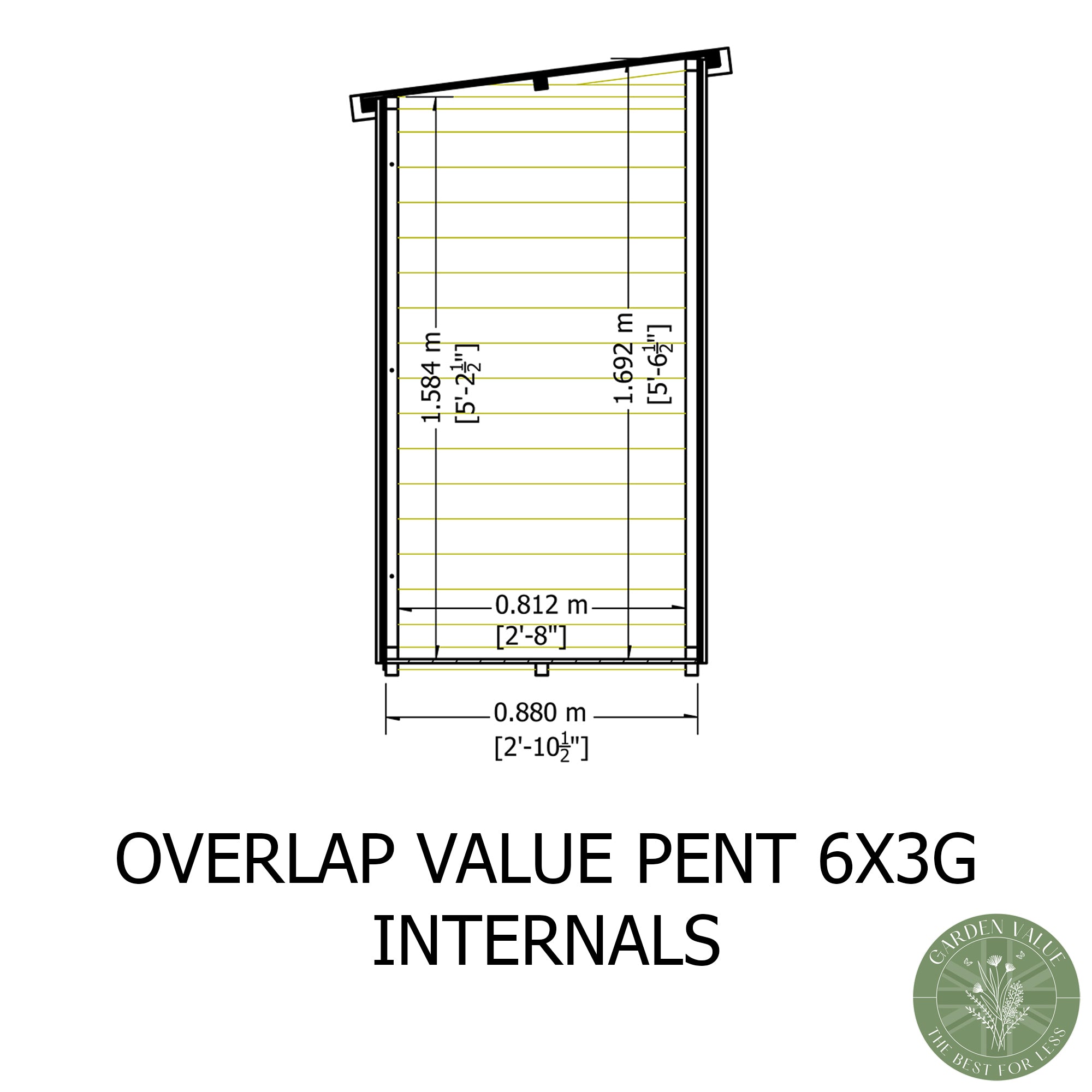 Shire Pent Dip Treated Overlap Value Garden Shed 6x3