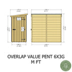 Shire Pent Dip Treated Overlap Value Garden Shed 6x3