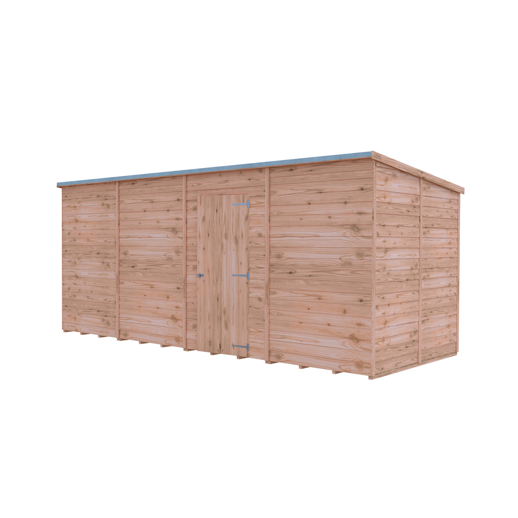 Shire Pent Dip Treated Overlap Value Garden Shed 16x6 Without Windows