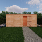 Shire Pent Dip Treated Overlap Value Garden Shed 16x6 Without Windows