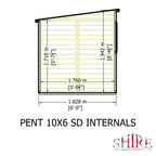 Shire Pent Shiplap Tongue & Groove Garden Shed 10x6