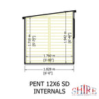 Shire Pent Shiplap Tongue & Groove Garden Shed 12x6
