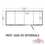 Shire Pent Shiplap Tongue & Groove Garden Shed 16x6
