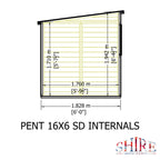 Shire Pent Shiplap Tongue & Groove Garden Shed 16x6