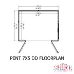 Shire Pent Shiplap Tongue & Groove Garden Shed 7x5