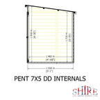 Shire Pent Shiplap Tongue & Groove Garden Shed 7x5