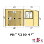 Shire Pent Shiplap Tongue & Groove Garden Shed 7x5