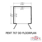 Shire Pent Shiplap Tongue & Groove Garden Shed 7x7