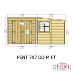 Shire Pent Shiplap Tongue & Groove Garden Shed 7x7