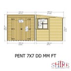 Shire Pent Shiplap Tongue & Groove Garden Shed 7x7