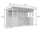 Elmstead Pent BBQ Shelter Dimensional Drawings