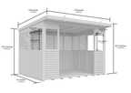 Elmstead Pent BBQ Shelter Dimensional Drawings
