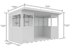 Elmstead Pent BBQ Shelter Dimensional Drawings
