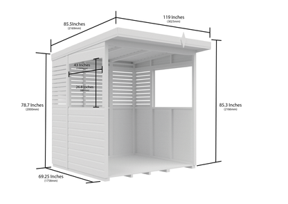 Elmstead Pent BBQ Shelter Dimensional Drawings
