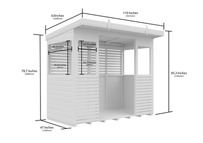 Elmstead Pent BBQ Shelter Dimensional Drawings