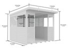 Elmstead Pent BBQ Shelter Dimensional Drawings