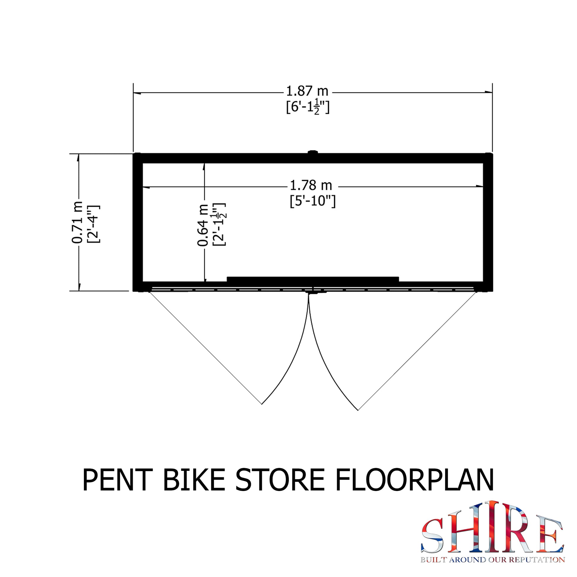 Shire Shiplap Bike Storage Pent Roof without floor 6'x3'