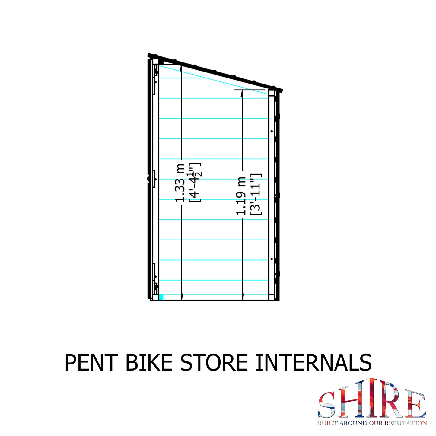 Shire Shiplap Bike Storage Pent Roof without floor 6'x3'