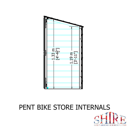 Shire Shiplap Bike Storage Pent Roof without floor 6'x3'