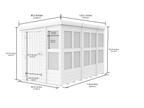 Elmstead Pent Potting Shed Dimensional Drawings