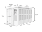 Elmstead Pent Potting Shed Dimensional Drawings