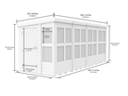 Elmstead Pent Potting Shed Dimensional Drawings