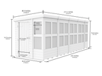 Elmstead Pent Potting Shed Dimensional Drawings