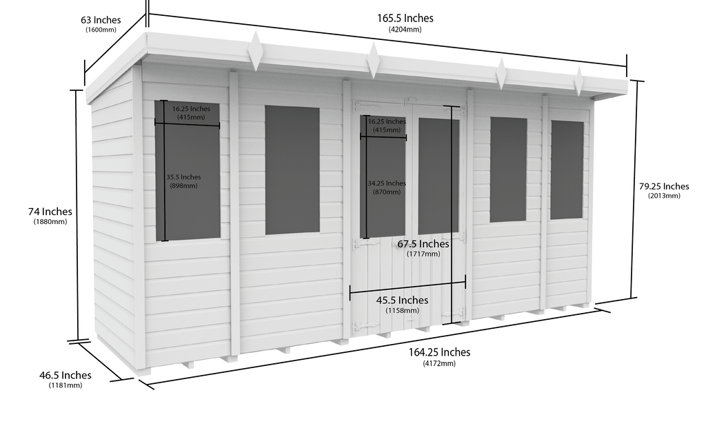 Elmstead Pent Summerhouse Dimensional Drawings