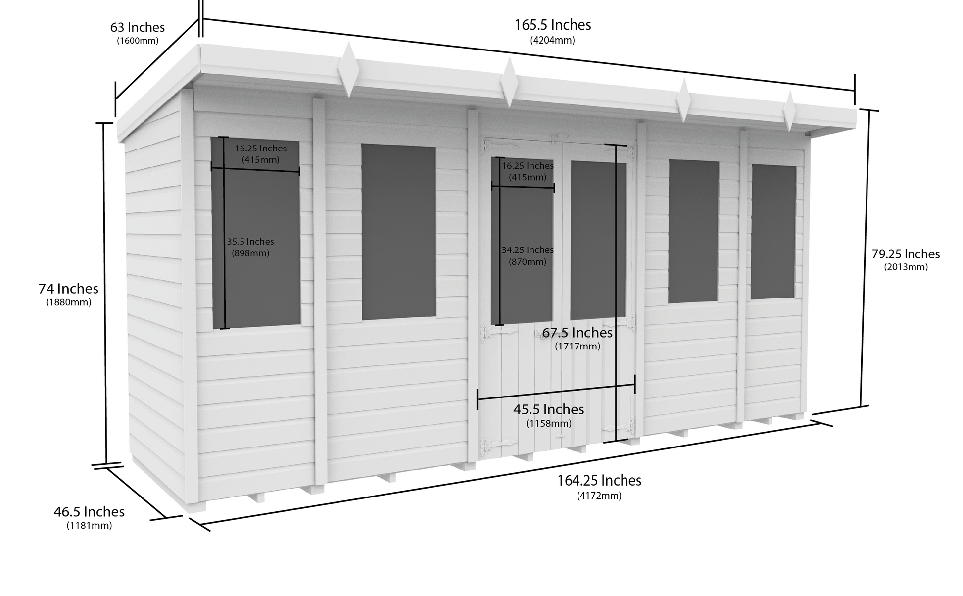 Elmstead Pent Summerhouse Dimensional Drawings