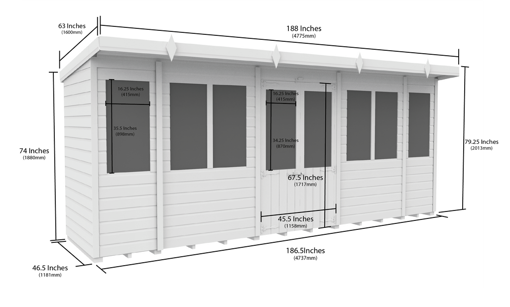 Elmstead Pent Summerhouse Dimensional Drawings