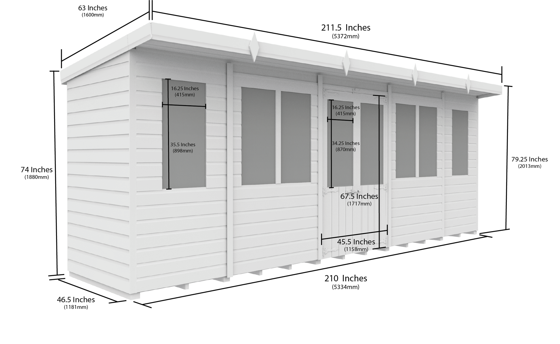 Elmstead Pent Summerhouse Dimensional Drawings