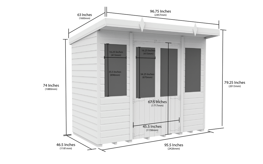 Elmstead Pent Summerhouse Dimensional Drawings