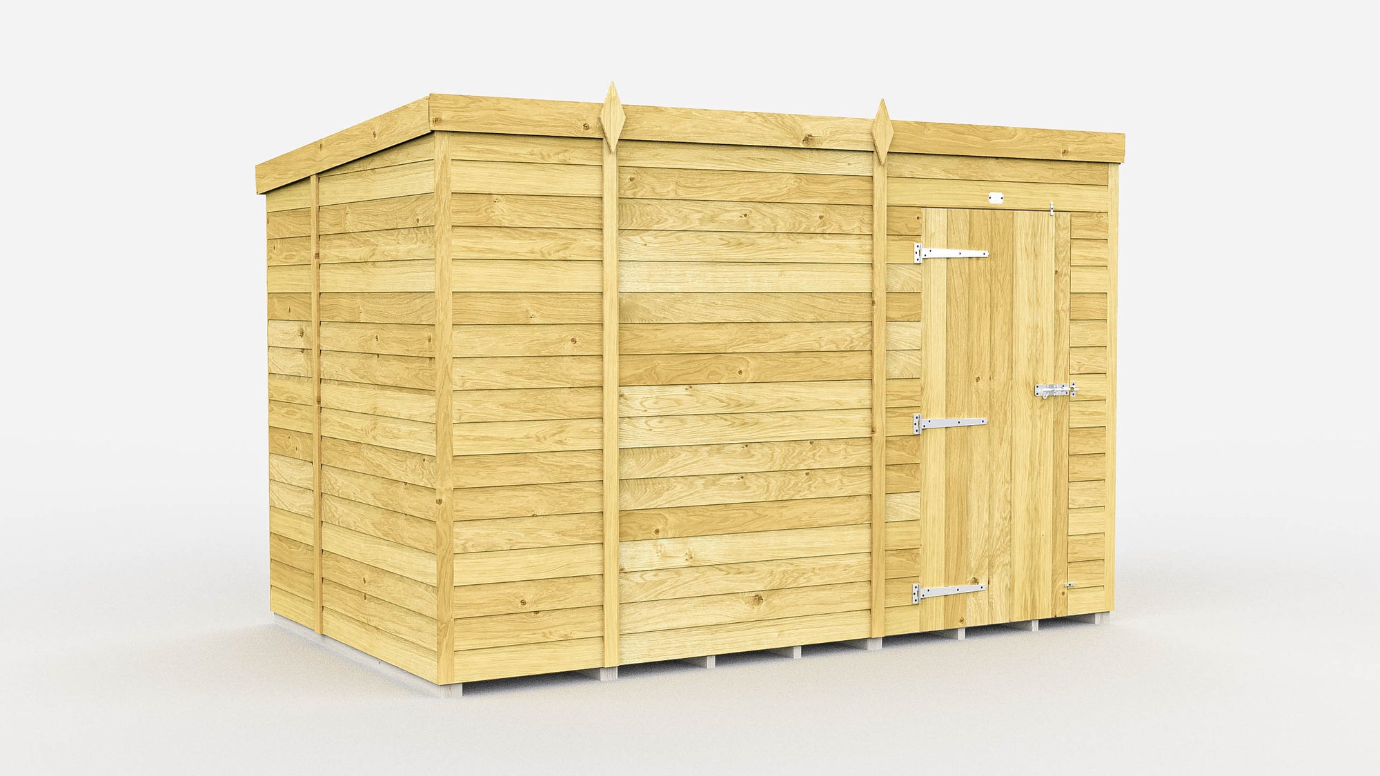 Elmstead Pent Shed Single Door Without Windows External View