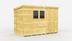 Elmstead Pent Shed Double Door With Windows External View
