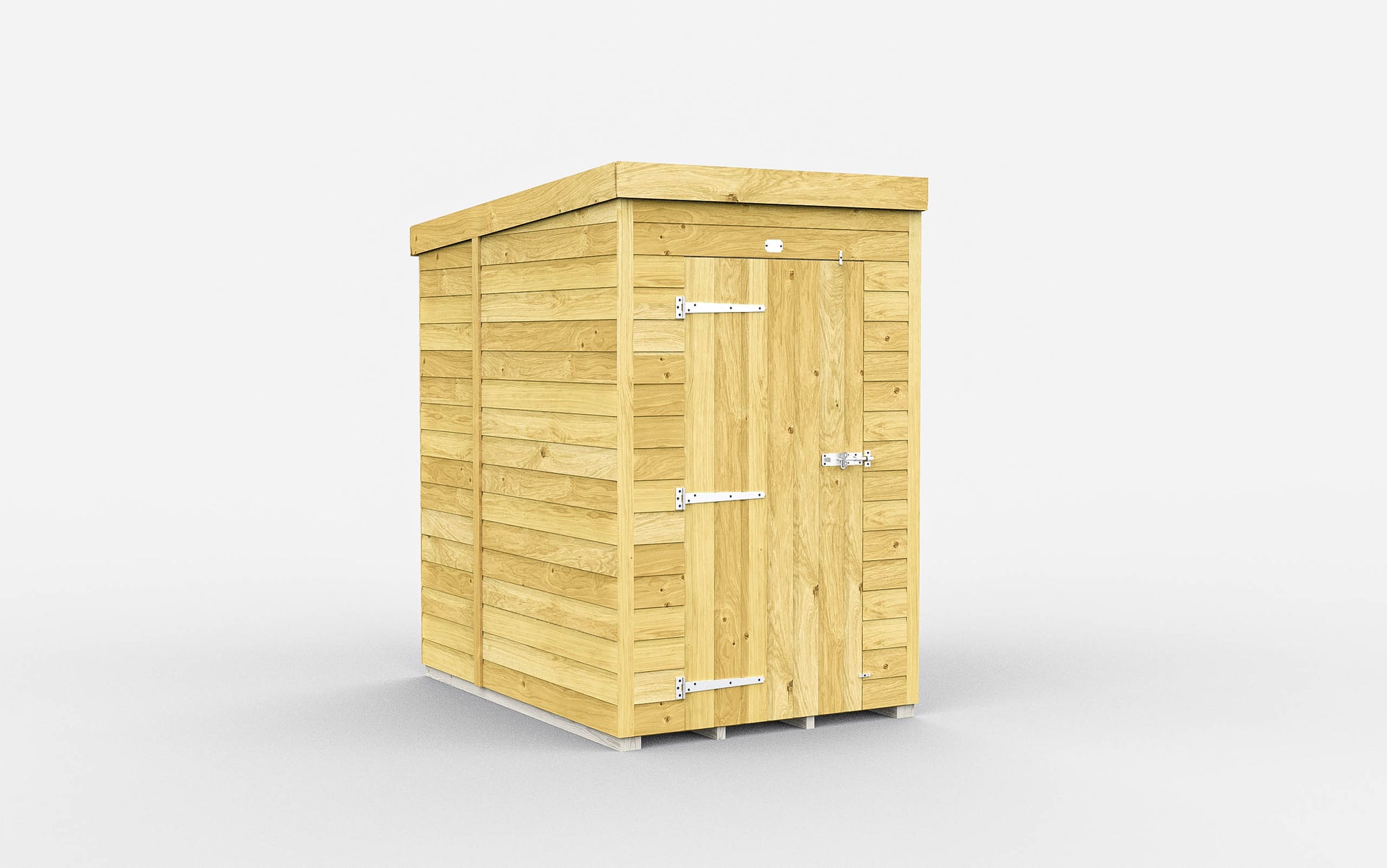 Elmstead Pent Shed Single Door Without Windows External View
